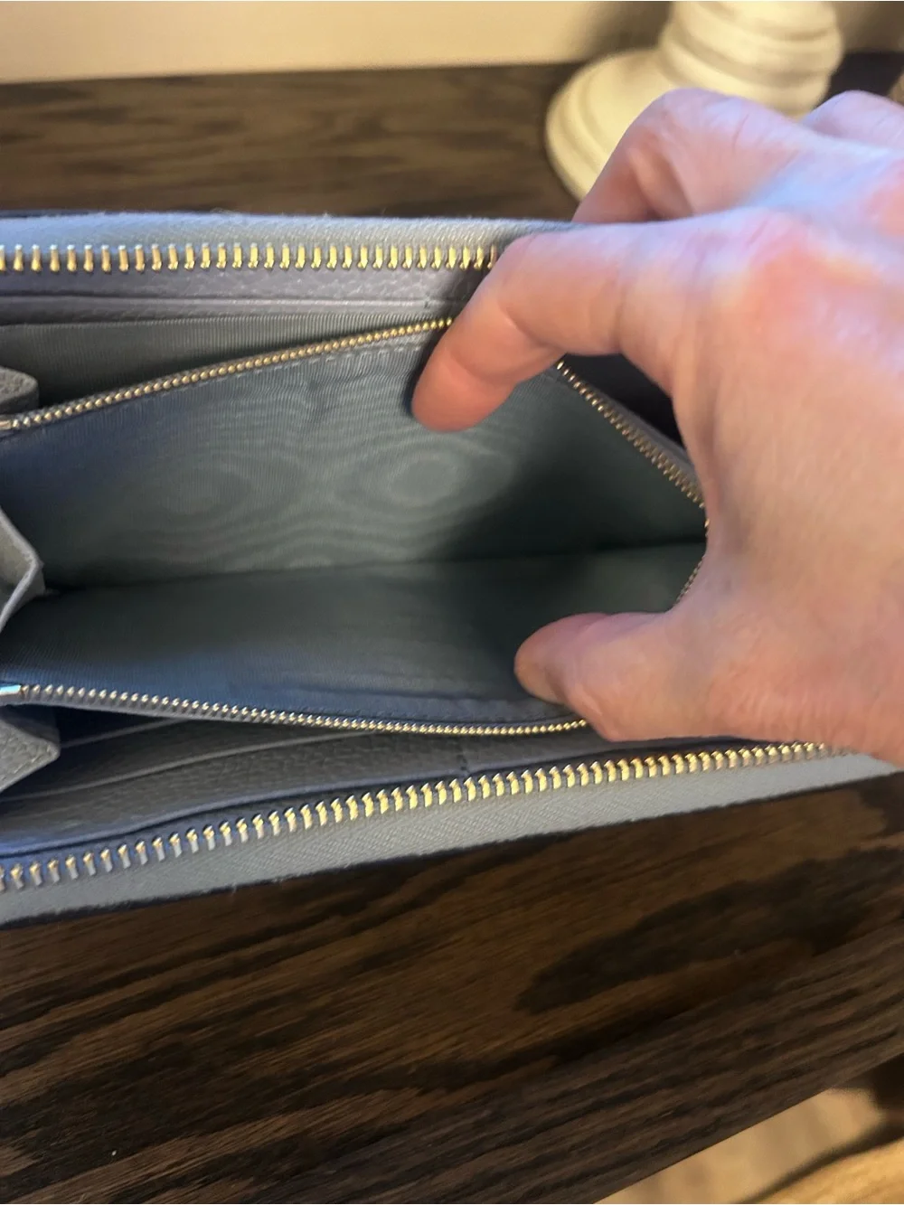 Gucci Zumi Zip Around Wallet in Baby Blue